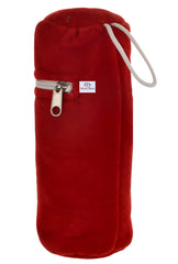 Heart Home Cartoon Printed Soft Velvet Stretchable Baby Feeding Bottle Cover With Easy to Hold Strap (Red)