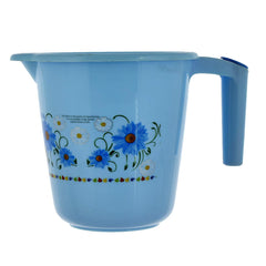 Kuber Industries Floral Printed Rambo Deluxe Virgin Plastic 2 Pieces Bathroom Mug, 1800 ml (Blue)-KUBMART3117
