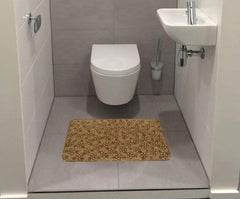 Kuber Industries Flower Design PVC Non Slip Bath Mat with Suction Cups 27"x14" (Brown) - CTKTC030403