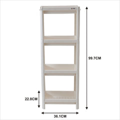 Kuber Industries Bathroom Shelf|4 Layer Rack for Storage|Plastic Shelf for Bathroom, Kitchen|Bathroom Shelf Organizer|White