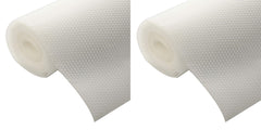 Kuber Industries 2 Pieces Multipurpose Diamond Textured Super Strong Anti-Slip Mat Liner,Size 45X150 Cm (1.50 Meter Roll, White) - CTKTC045515