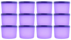 Kuber Industries Plastic 12 Pieces Kitchen Storage Spice Containers, Fridge Container, Food Utility Box, Food Storage Containers Jars 400 Ml (Purple) - CTLTC43872