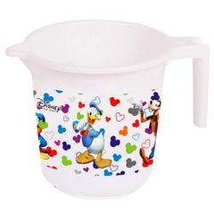 Kuber Industries Disney Team Mickey Print 6 Pieces Unbreakable Strong Plastic Bathroom Mug,500 ML (Black & White) -HS_35_KUBMARTS17175