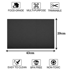 Kuber Industries Fridge Mats|PVC Floral Embossed Refrigerator Drawer Mat|Waterproof & Stain Resistant Fridge Mat Perfect for Home & Kitchen|Set of 6 (Gray)