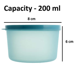 Kuber Industries Plastic 6 Pieces Kitchen Storage Spice Containers, Fridge Container, Food Utility Box, Food Storage Containers Jars 200 Ml (Blue) - CTLTC43823