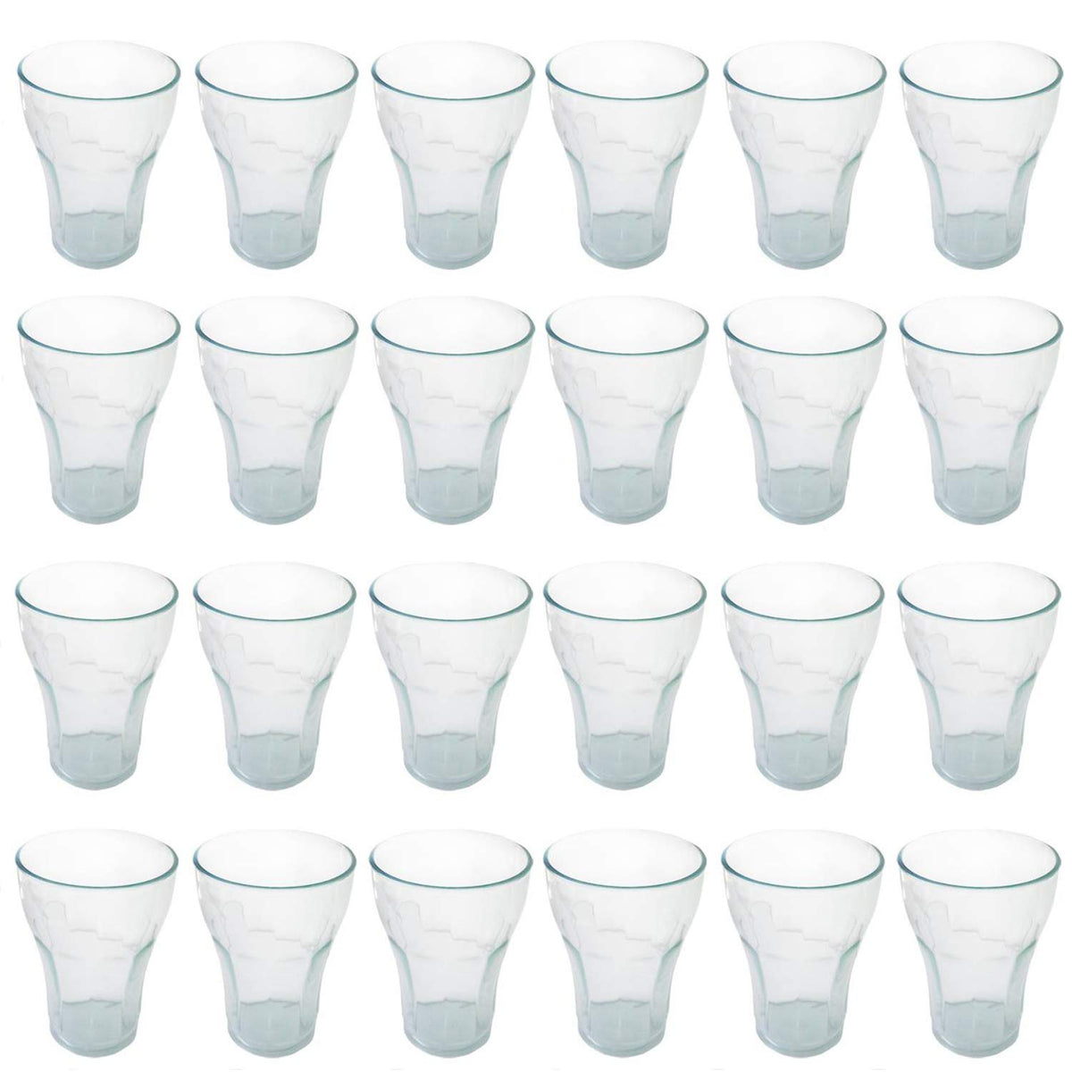 Kuber Industries Stylish Design Plastic 24 Pieces Unbreakable Drinking Water Glass Set 200 Ml (Transparent)-CTKTC14018