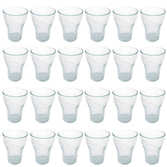Kuber Industries Stylish Design Plastic 24 Pieces Unbreakable Drinking Water Glass Set 200 Ml (Transparent)-CTKTC14018