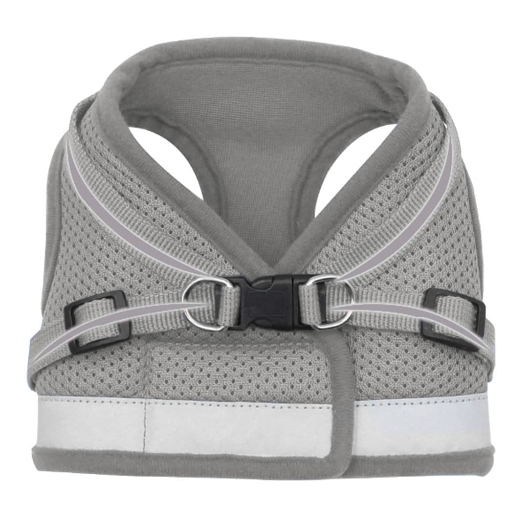 Homestic Reflective Dog Harness with Adjustable Leash|Breathable Polyester Mesh Fabric |Small Size|HT-844|Comfortable No-Pull Grip|Quick Release Buckles|Easy On - Easy Off Harness|Grey