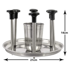 Kuber Industries Stainless Steel Glass Holder & Spoon Organizer (Silver)