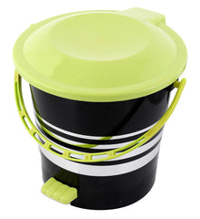 Kuber Industries 3 Pieces Plastic Dustbin Garbage Bin with Handle,10 Liters (Green) -CTKTC38027