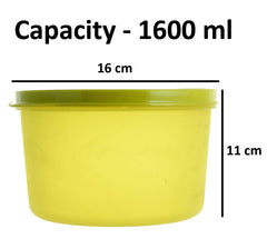 Kuber Industries Plastic 4 Pieces Kitchen Storage Spice Containers, Fridge Container, Food Utility Box, Food Storage Containers Jars 1600,1000 Ml (Green & Red) - CTLTC44347