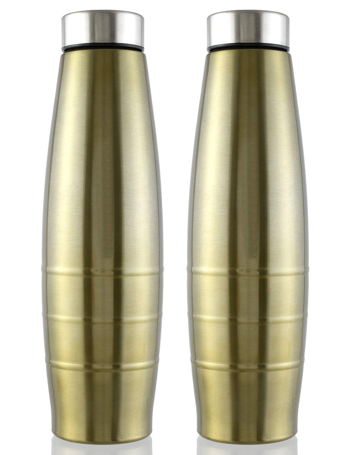 Kuber Industries Falcon Stainless Steel 2 Pieces Fridge Water Bottle/Refrigerator Bottle/Thunder, 1000 ML (Gold)-CTKTC43599