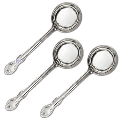 Heart Home Stainless Steel Serving Spoon for Dining Table & Kitchen (Silver), Set of 3