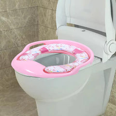 Heart Home Kids Potty Seat | Plastic Cushioned Potty Seat | Kids Toilet Seat with Handle | Potty Training Seat for Kids | Cushioned Toilet Stand for Kids | Pink