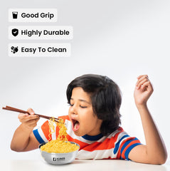 Kuber Industries Stainless Steel 4pcs Cookware Set, 6pcs Plates, 6pcs Glasses, and 6pcs Bowl | Cookware set- Saucepan (1.4 L) , Kadai (2.0 L), Casserole (2.5 L) and Frypan (1 L) with 3 Lids | Gas Stove and Induction Friendly | Rust Proof, Easy to Clean &