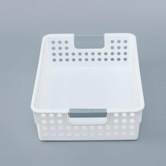 Kuber Industries Large Hollow Storage Basket|Kitchen & Home Organizer For Wardrobe|Tray For Toys, Fruits, Books (White)
