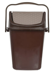 Kuber Industries Plastic Dustbin, Trashbin, Wastebin For Kitchen, Bathroom, Office Use With Swing Lid With Handle, 7 Liter- Pack of 2 (Yellow & Grey)-47KM0852