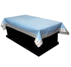Kuber Industries Check Design PVC 4 Seater Center Table Cover 40"x60" (Blue)-HS43KUBMART25567, Standard