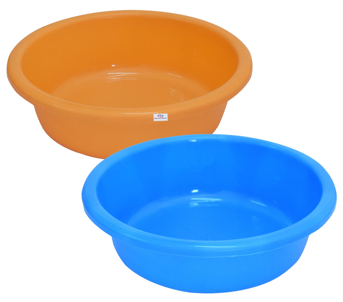 Heart Home Multiuses Plastic Knead Dough Basket/Basin Bowl For Home & Kitchen 6 Ltr- Pack of 2 (Yellow & Blue) 52HH3839