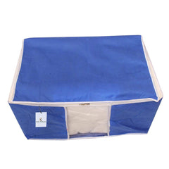 Kuber Industries Rectangular Non Woven Underbed Storage Organiser Set, Extra Large, Royal Blue, CTSN052, 65 x 33 x 47 cm, 2 Piece