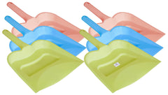 Heart Home 12" Plastic Dustpan, Pack of 6 (Blue & Green & Pink)