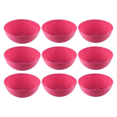 Kuber Industries Bowls|Plastic Dishwasher Safe Bowl|Serving Bowls|Bowls for Kitchen|Microwave Safe Bowls for Salad|Soup|Pasta|1500 ML|Pack of 9 (Pink)