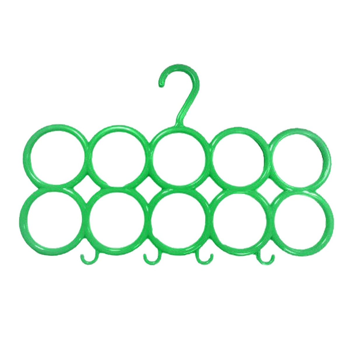 Kuber Industries 10-Circle Plastic Ring Hanger for Scarf, Shawl, Tie, Belt, Closet Accessory Wardrobe Organizer (Multicolour) - CTKTC030737