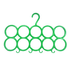 Kuber Industries 10-Circle Plastic Ring Hanger for Scarf, Shawl, Tie, Belt, Closet Accessory Wardrobe Organizer (Multicolour) - CTKTC030741