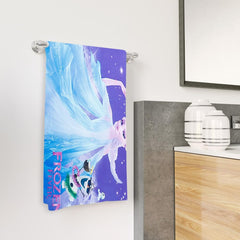 Kuber Industries Disney Frozen Microfiber Soft Kids Bath Towel-Pack of 6 (Sky Blue)