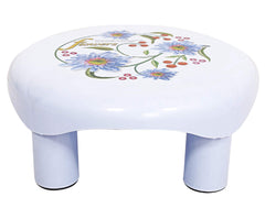 Kuber Industries Exclusive Flower Design Plastic Bathroom Stool/Patla (White) - CTGTC34723