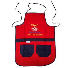 Heart Home Cotton Oil Resistant Cooking Kitchen Apron for Men & Women- Pack of 2 (Red) 52HH3802