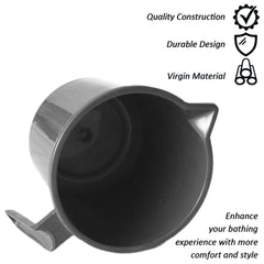 Heart Home Plastic Lightweight, Unbreakable Bathroom Mug 1.5 Litre- Pack of 4 (Grey) 54HH3907.