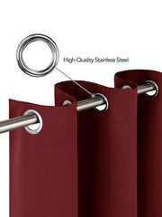 Kuber Industries Self Print 2 Pieces Room Darkening Door Curtain, 7 Feet (Maroon)