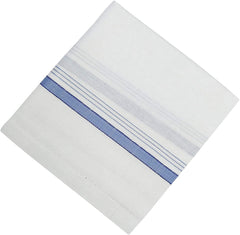 Kuber Industries Lining Design Men's Handkerchiefs, 100% Pure Cotton, Pocket Square Hankies, Classic Plaid Pattern Perfect for Gift, Set of 12 (White) (Model Number: HS_37_KUBMART020443)
