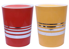 Kuber Industries Plastic 2 Pieces Swing Lid Garbage Waste Dustbin, 5 Liters (Red & Yellow) - CTKTC22866