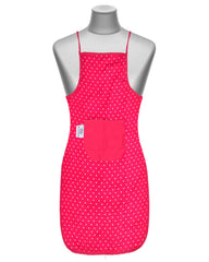 Heart Home Dot Printed Apron with 1 Front Pocket (Pink)-50HH0723