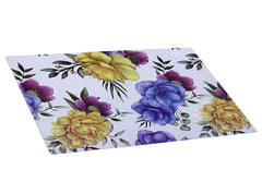 Kuber Industries Floral Print PVC Waterproof & Washable Refrigerator|Fridge Placemats for Home & Kitchen Set of 6 (Transparent)