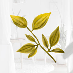 Kuber Industries Leaf Pot | Artificial Leaf Pot for Office | Flower Leaf Pot for Outdoor | Artificial Flower Leaf Pot for Home Décor | Artificial Flower Leaf Pot | Pack of 3 | Green