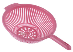 Heart Home Multifunctional Plastic Drain Strainer, Colander, Washing Basket for Home Kitchen Supplies with Handle (Pink)-50HH01841