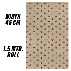 Heart Home Shelf Liner | EVA Kitchen Cabinet Shelf Mat | Anti-Slip Bathroom Mat | Fridge Mat | Table Mat | Star Print Print Wardrobe Mat | 1.5 Meter | Pack of 2 | Beige