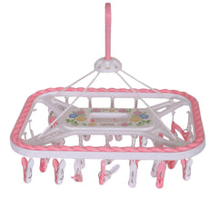 Heart Home Plastic 32 Clips Baby Clothes Hanger (Pink) -CTHH012039