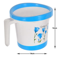 Kuber Industries Floral Print Plastic Bathroom Mug 1 Litre Pack of 2 (Blue & Pink)-46KM0177, Standard