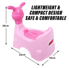 Heart Home Potty Toilet Trainer Seat | Plastic Potty Training Seat | Baby Potty Seat | Potty Seat For Child | Potty Training Seat for Kids | Rabbit Design | Pink