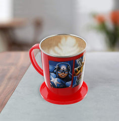 Kuber Industries 4 Pieces Designer Coffee Mug with Lid (White) -CTLTC12504, Standard