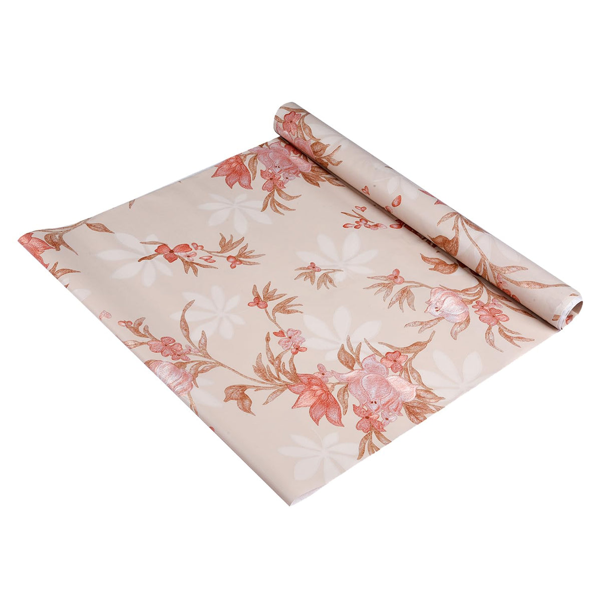 Heart Home Shelf Liner | Kitchen Cabinet Shelf Protector | Kitchen Liners for Cabinets and Drawers | Drawer Liner Mat | Red Flower Shelf Liner Roll | Cabinet Mat | 3 MTR | Cream
