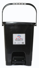 Heart Home Premium Plastic Pedal Dustbin 10 Ltr (Black)-Pack of 3