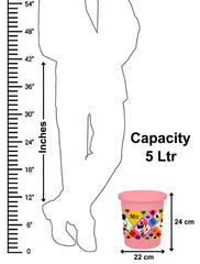 Heart Home Disney Mickey Minnie Print Plastic Dustbin/ Garbage Bin/ Waste Bin, 5 Liters (Pink) -HS_35_HEARTHS17756