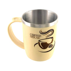 Kuber Industries Insulated BPA Free Plastic Coffee Mug with Lid, Pack of 2 (Coffee), Standard