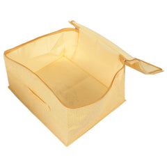 Heart Home Doli Printed Non-woven Underbed, Strorage Organizer With Transparent Window- Pack of 4 (Gold)-50HH01814