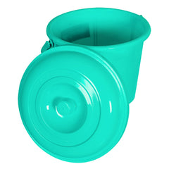 Kuber Industries Unbreakable Plastic Durable & Lightweight Strong Bathroom Bucket with Lid and Handle,13 LTR,Pack of 2 (Mint Green)